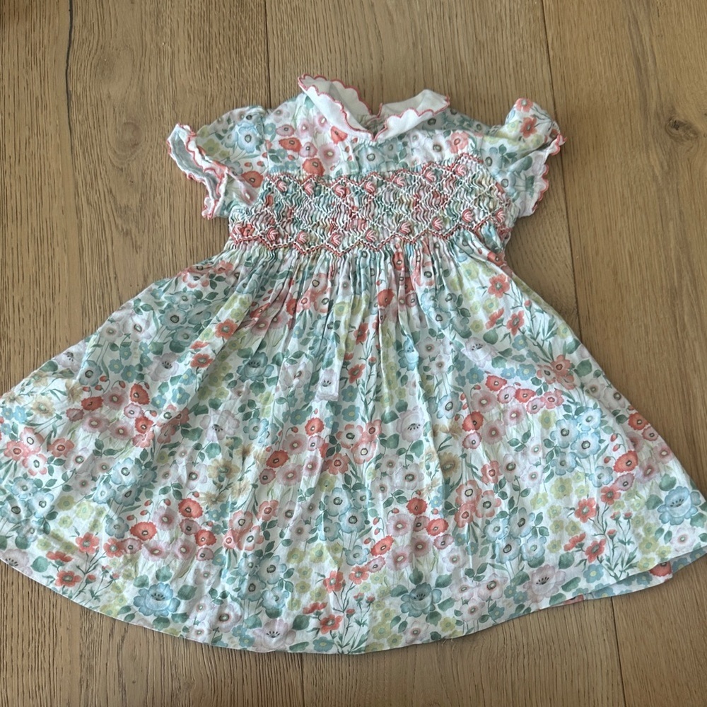 Floral Kids Dress with Smocked Detail 18m
